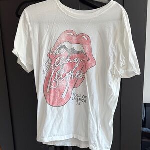 Abercrombie & Fitch Rolling Stones Tee - White & Red